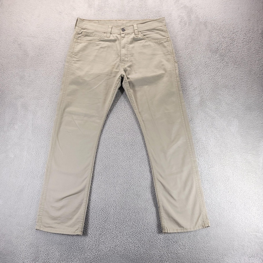 Levis 513 Jeans Mens 34x30 Beige Slim Straight Light Wash Casual Chinos